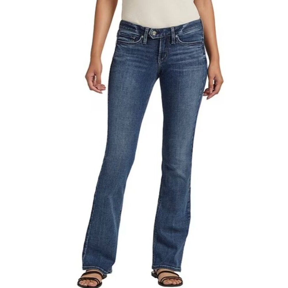Silver Jeans Mid Rise Tuesday Slim Bootcut Jeans Stretch Denim Indigo Sz 31